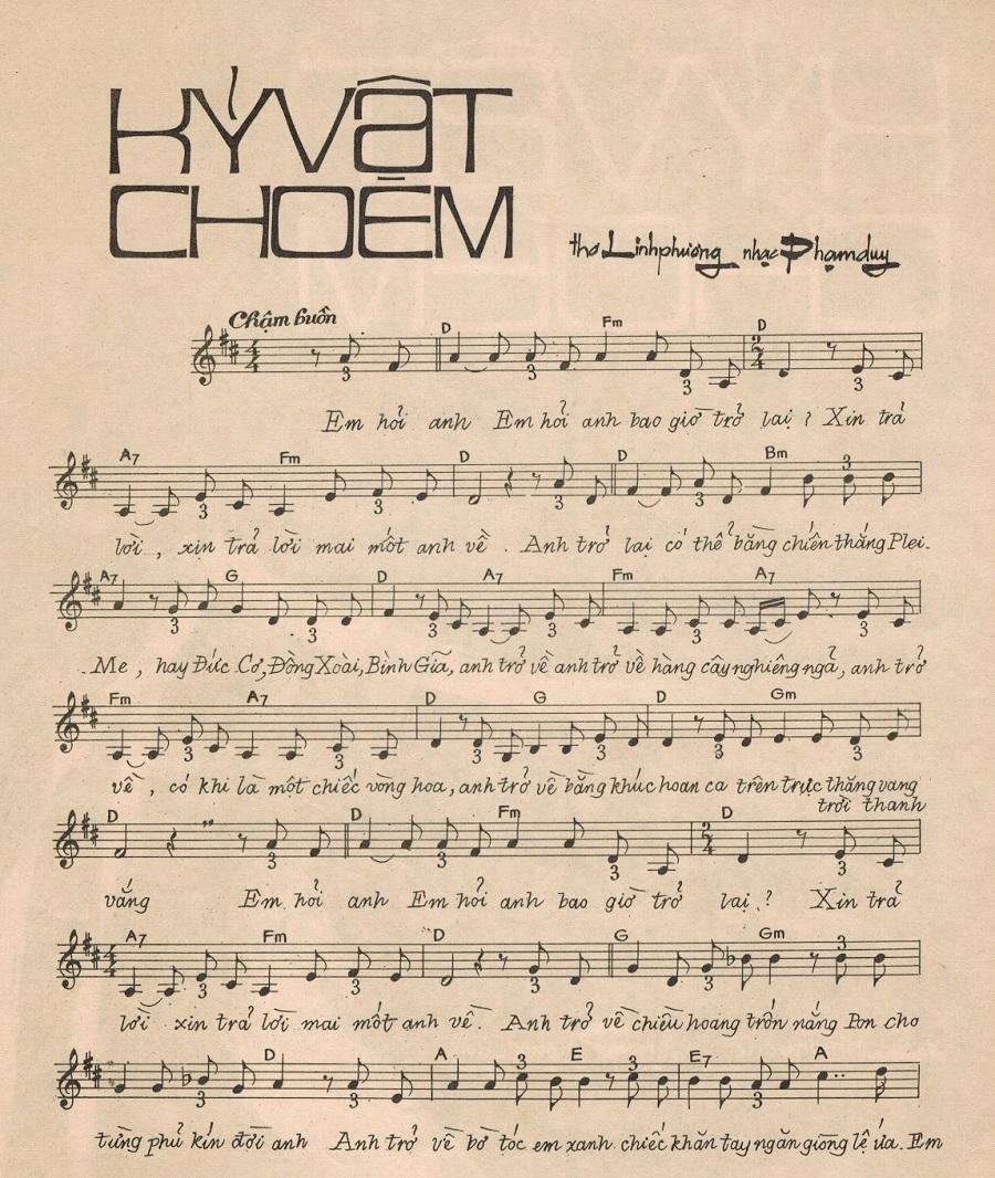 Sheet nhạc Kỷ Vật Cho Em